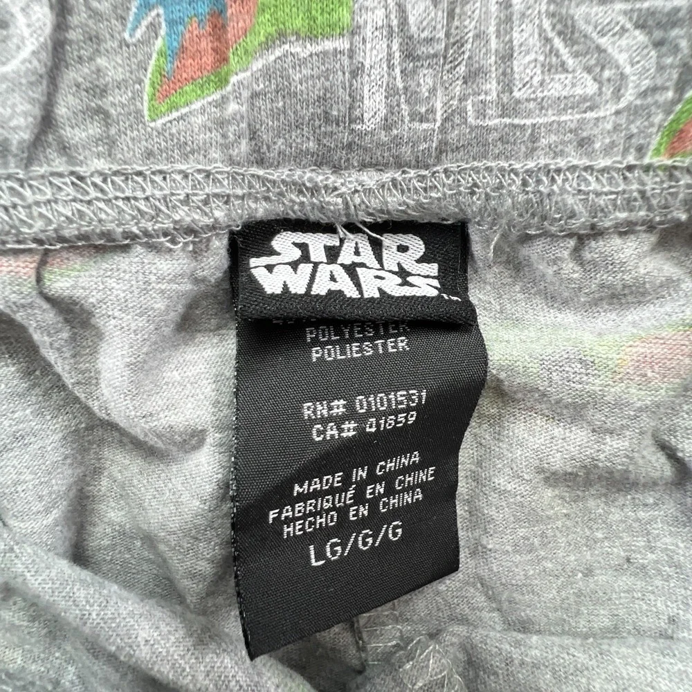 Star Wars The Mandalorian Lounge Pant Kids Large Gray All Over Print Tapered Leg